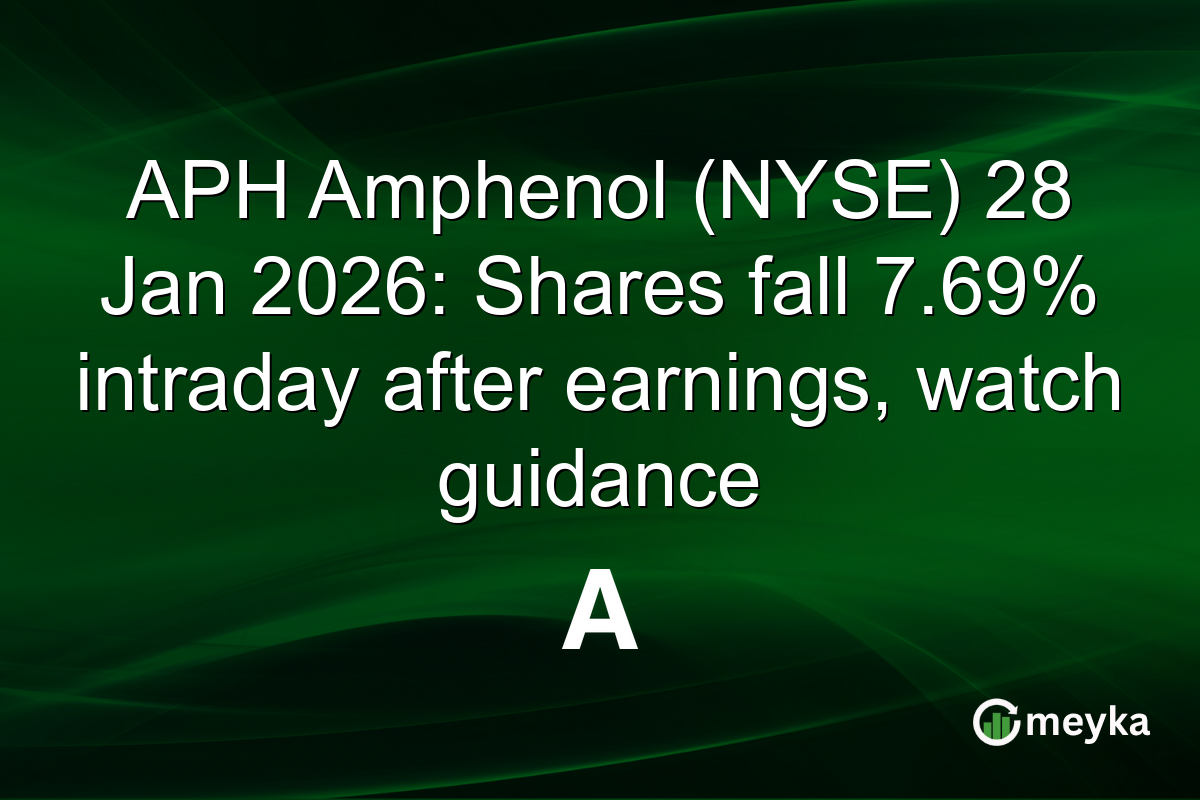 APH Amphenol (NYSE) 28 Jan 2026: Shares fall 7.69% intraday after earnings, watch guidance