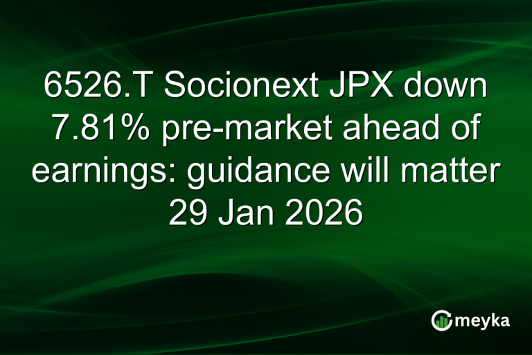 6526.T Socionext JPX down 7.81% pre-market ahead of earnings: guidance will matter 29 Jan 2026