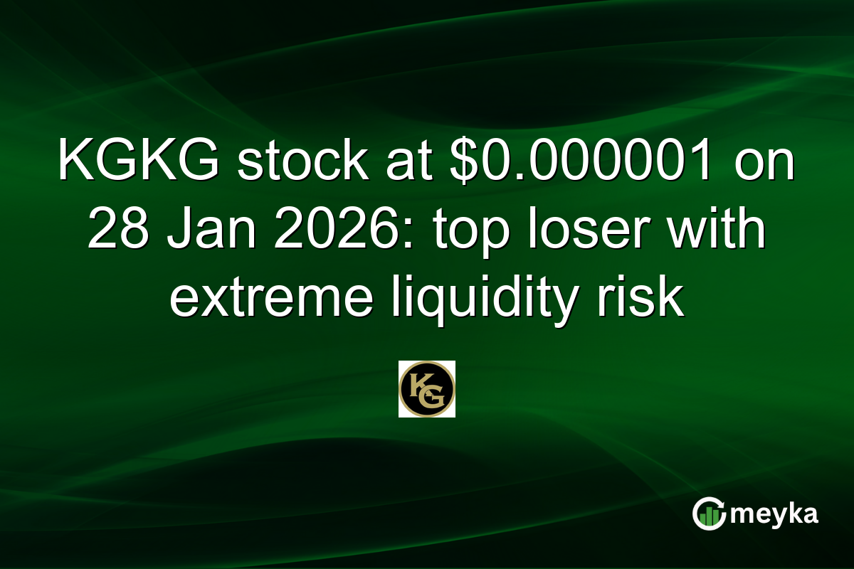 KGKG stock at $0.000001 on 28 Jan 2026: top loser with extreme liquidity risk
