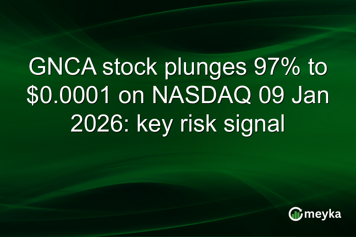 GNCA stock plunges 97% to $0.0001 on NASDAQ 09 Jan 2026: key risk signal