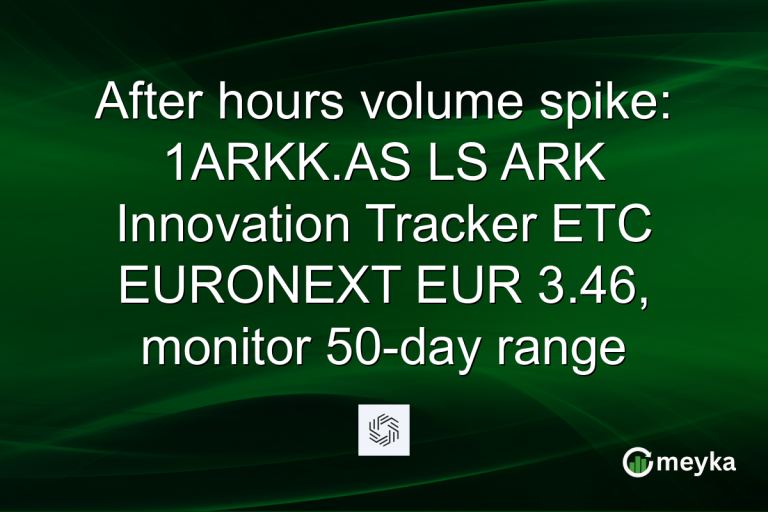 After hours volume spike: 1ARKK.AS LS ARK Innovation Tracker ETC EURONEXT EUR 3.46, monitor 50-day range