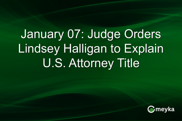 January 07: Judge Orders Lindsey Halligan to Explain U.S. Attorney Title