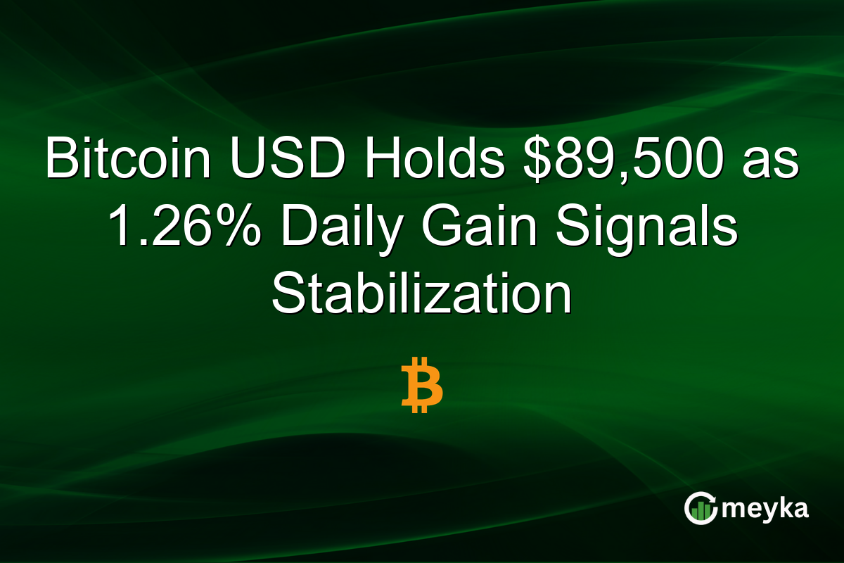 Bitcoin USD Holds $89,500 as 1.26% Daily Gain Signals Stabilization