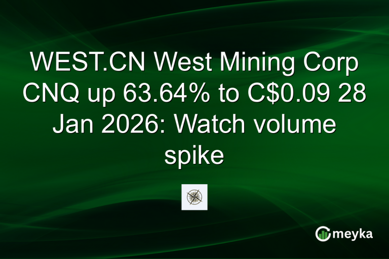 WEST.CN West Mining Corp CNQ up 63.64% to C$0.09 28 Jan 2026: Watch volume spike