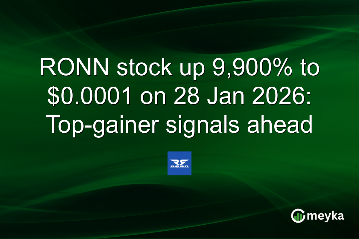 RONN stock up 9,900% to $0.0001 on 28 Jan 2026: Top-gainer signals ahead