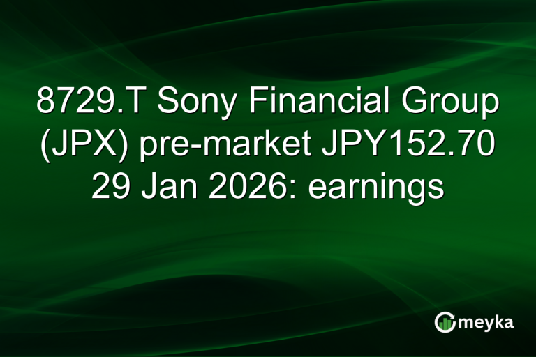 8729.T Sony Financial Group (JPX) pre-market JPY152.70 29 Jan 2026: earnings