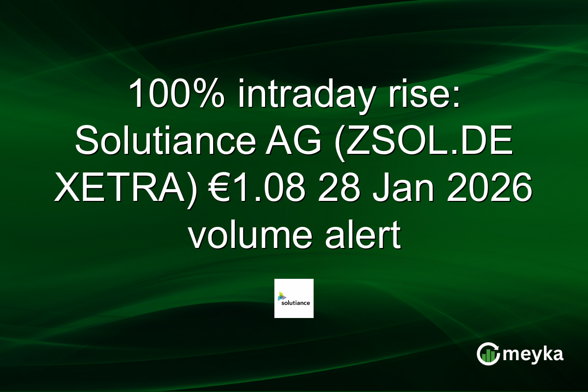100% intraday rise: Solutiance AG (ZSOL.DE XETRA) €1.08 28 Jan 2026 volume alert