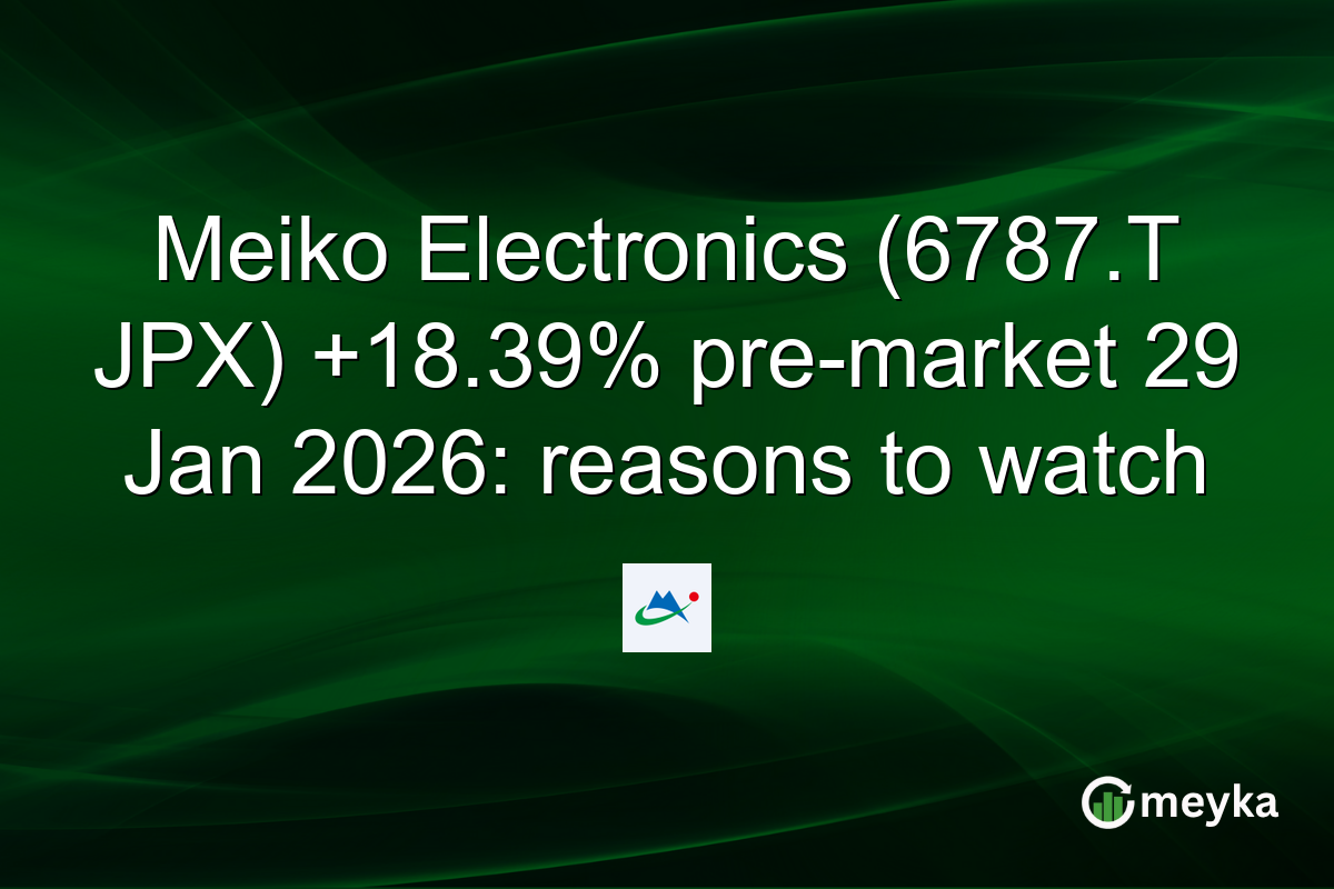Meiko Electronics (6787.T JPX) +18.39% pre-market 29 Jan 2026: reasons to watch