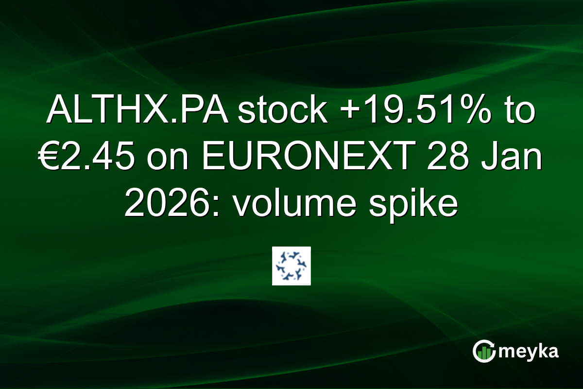 ALTHX.PA stock +19.51% to €2.45 on EURONEXT 28 Jan 2026: volume spike