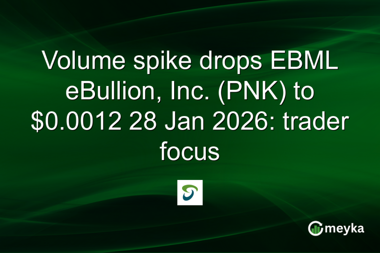 Volume spike drops EBML eBullion, Inc. (PNK) to $0.0012 28 Jan 2026: trader focus