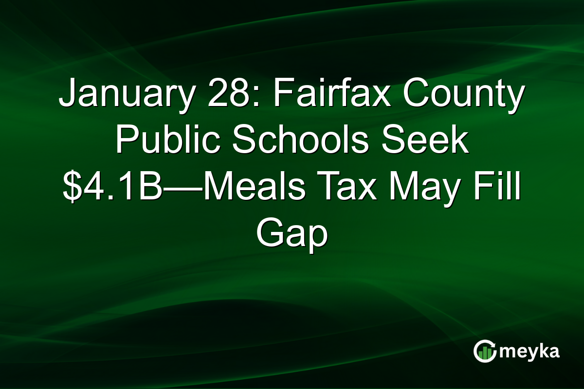 January 28: Fairfax County Public Schools Seek $4.1B—Meals Tax May Fill Gap