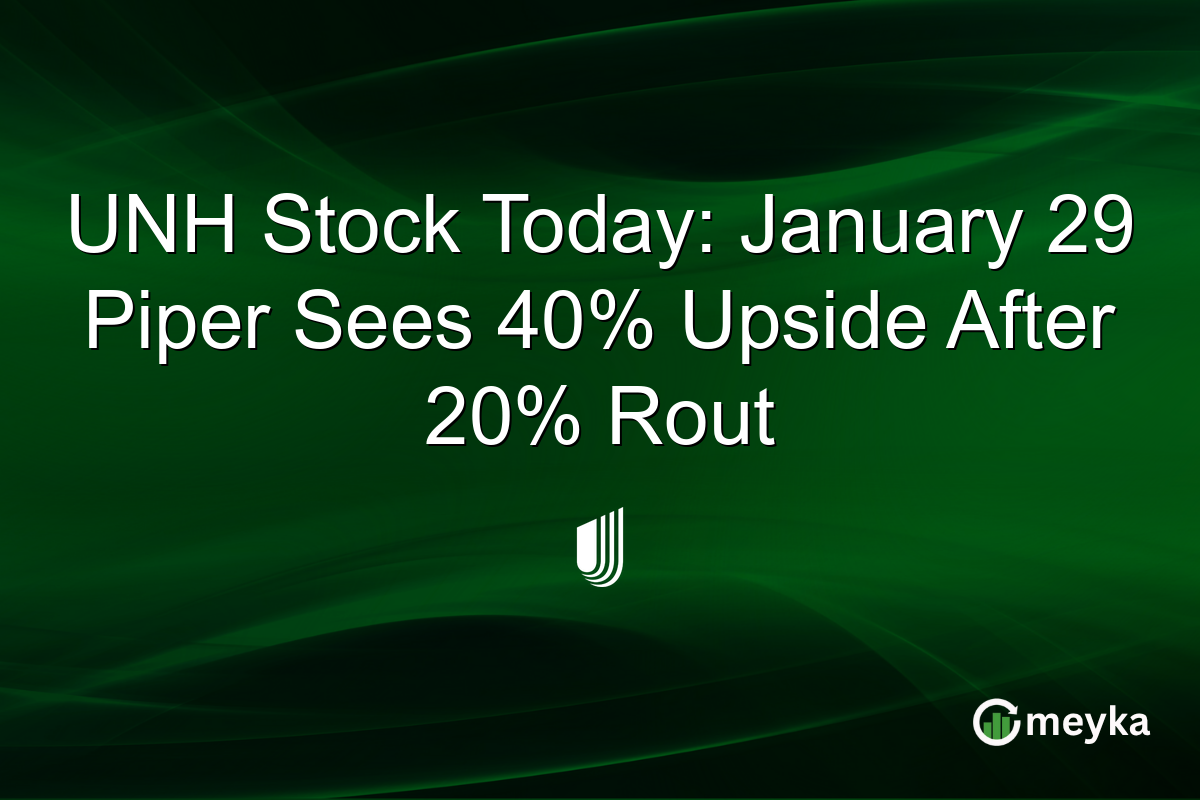 UNH Stock Today: January 29 Piper Sees 40% Upside After 20% Rout