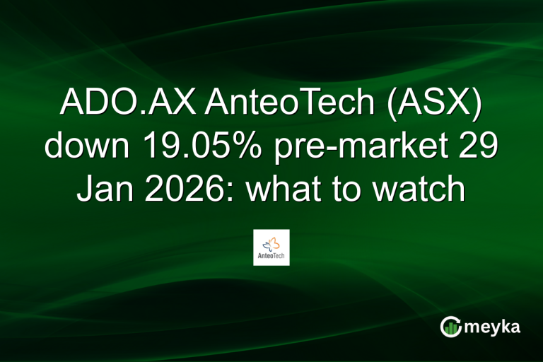 ADO.AX AnteoTech (ASX) down 19.05% pre-market 29 Jan 2026: what to watch