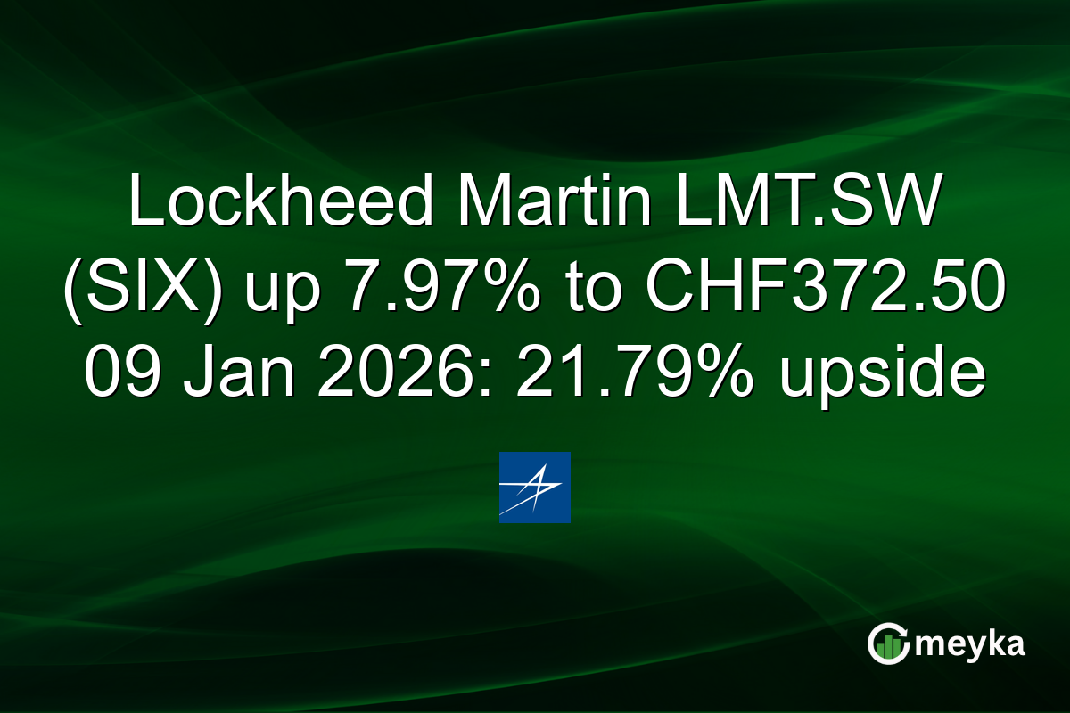 Lockheed Martin LMT.SW (SIX) up 7.97% to CHF372.50 09 Jan 2026: 21.79% upside