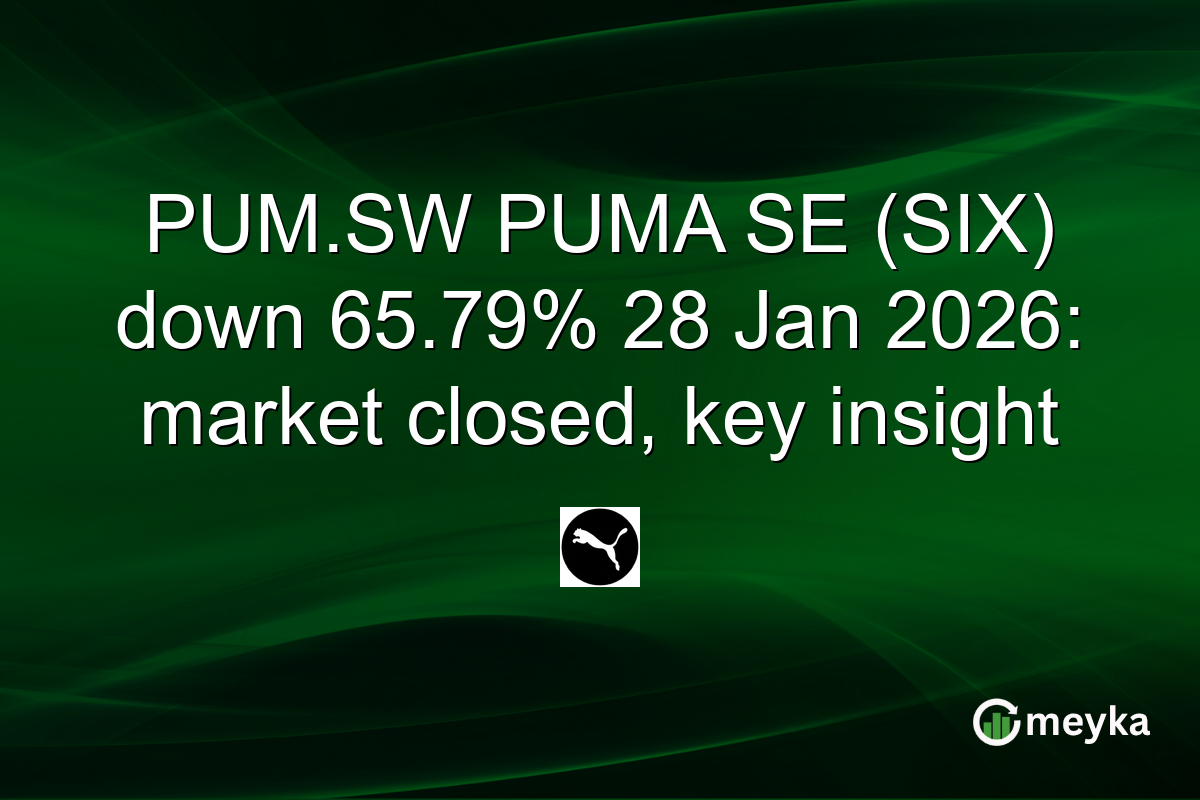 PUM.SW PUMA SE (SIX) down 65.79% 28 Jan 2026: market closed, key insight