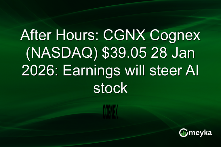 After Hours: CGNX Cognex (NASDAQ) $39.05 28 Jan 2026: Earnings will steer AI stock