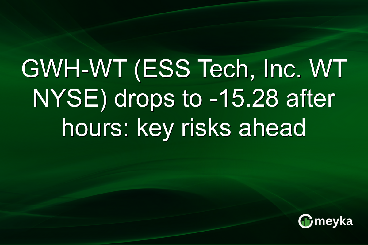 GWH-WT (ESS Tech, Inc. WT NYSE) drops to -15.28 after hours: key risks ahead
