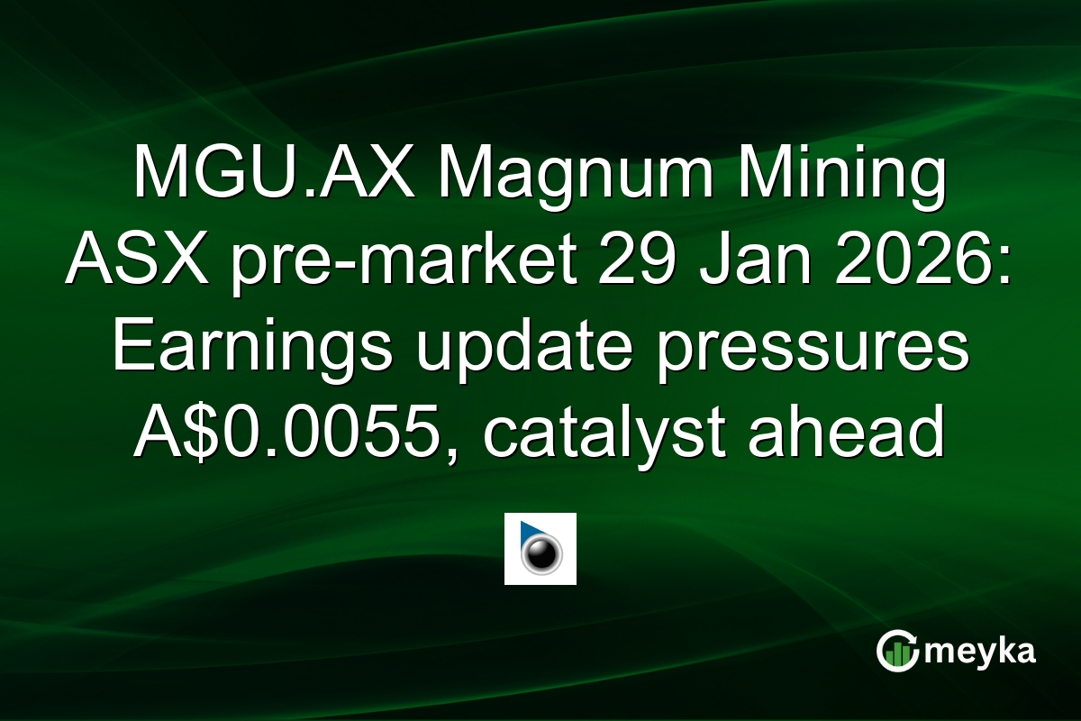 MGU.AX Magnum Mining ASX pre-market 29 Jan 2026: Earnings update pressures A$0.0055, catalyst ahead