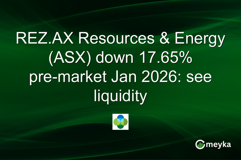 REZ.AX Resources & Energy (ASX) down 17.65% pre-market Jan 2026: see liquidity