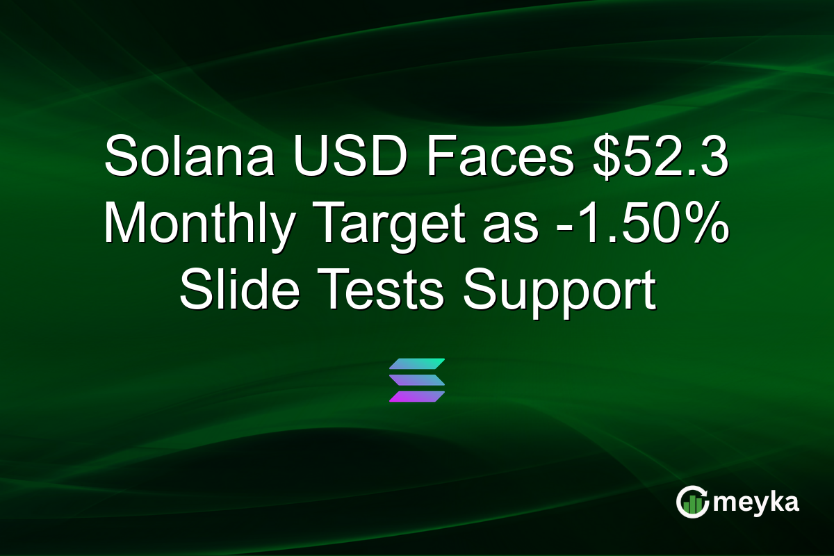 Solana USD Faces $52.3 Monthly Target as -1.50% Slide Tests Support