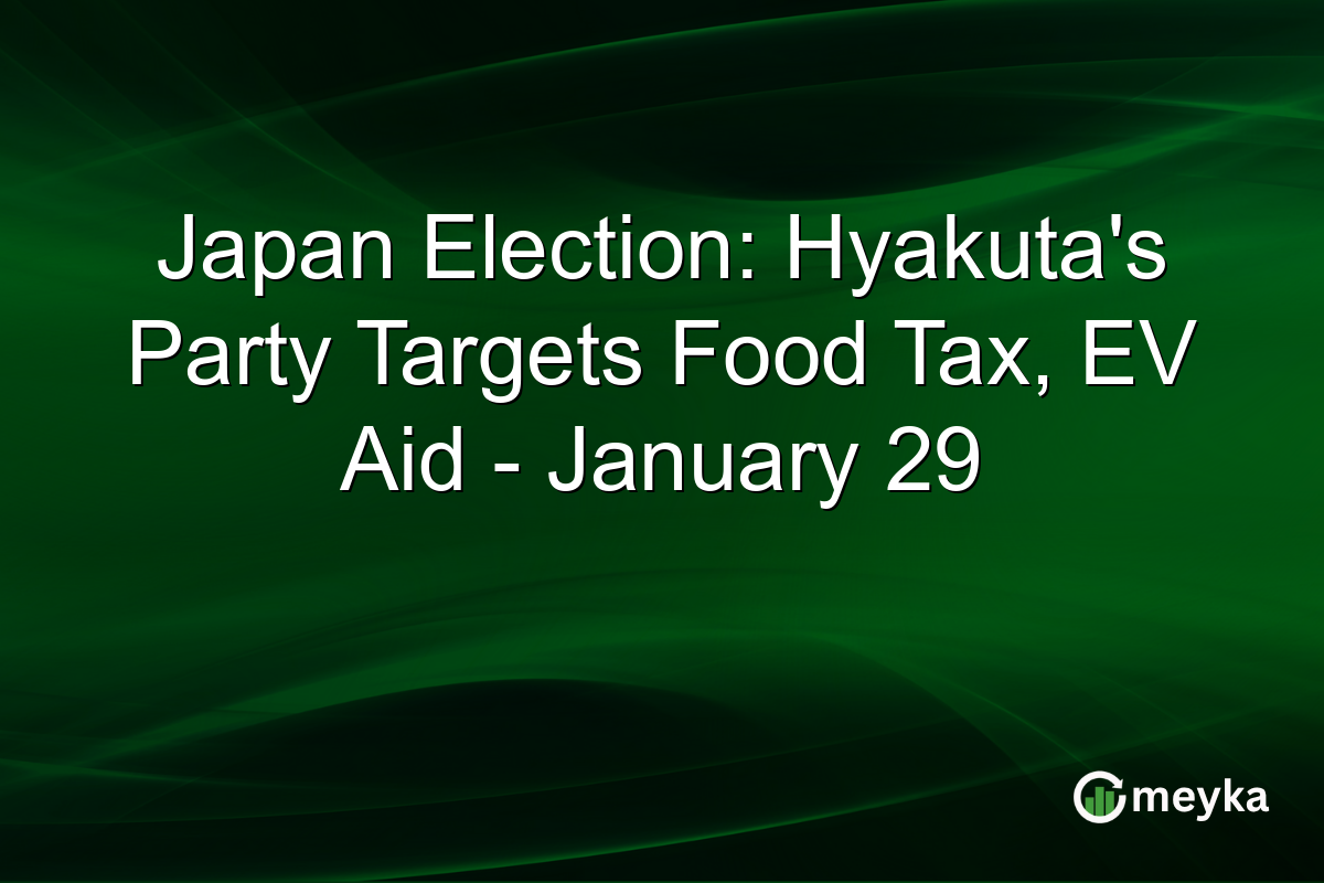 Japan Election: Hyakuta's Party Targets Food Tax, EV Aid - January 29