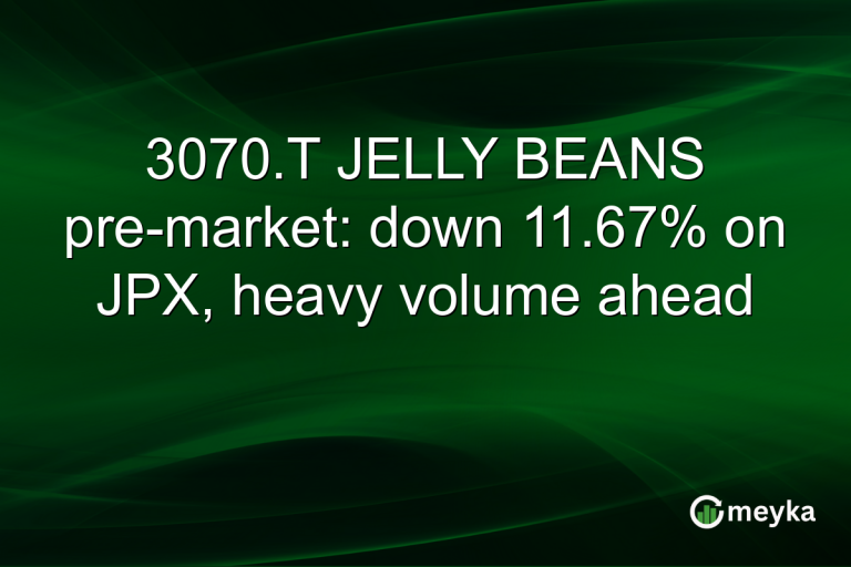 3070.T JELLY BEANS pre-market: down 11.67% on JPX, heavy volume ahead