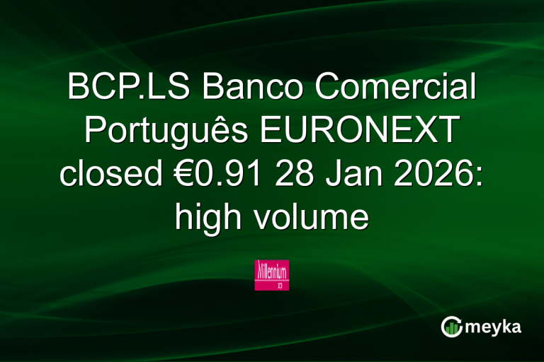 BCP.LS Banco Comercial Português EURONEXT closed €0.91 28 Jan 2026: high volume