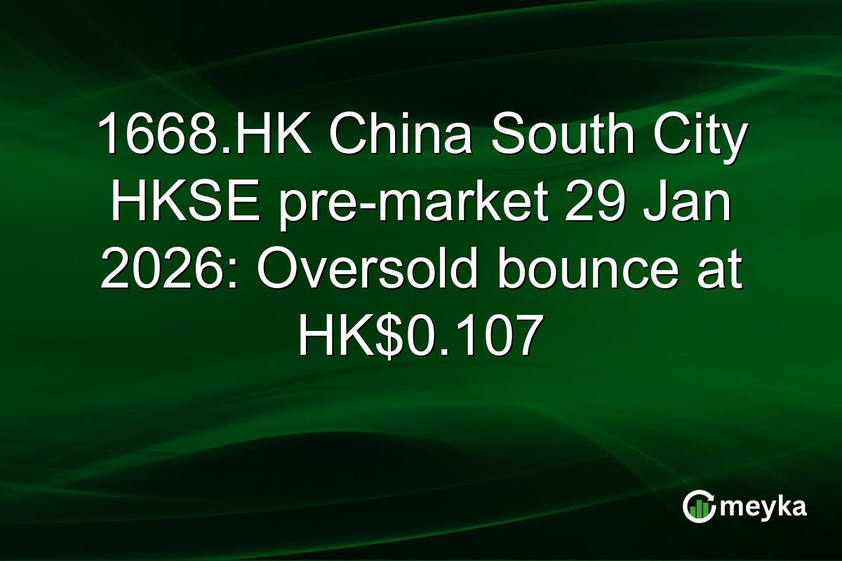 1668.HK China South City HKSE pre-market 29 Jan 2026: Oversold bounce at HK$0.107