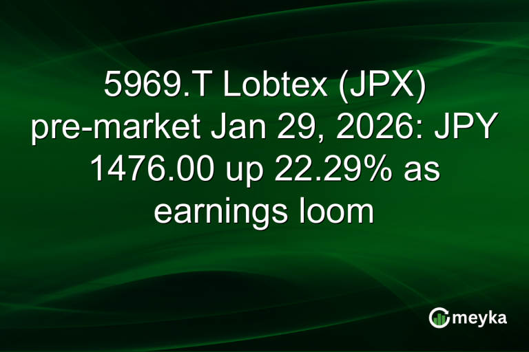 5969.T Lobtex (JPX) pre-market Jan 29, 2026: JPY 1476.00 up 22.29% as earnings loom