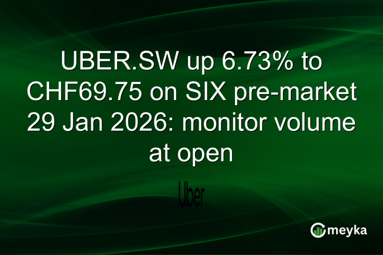 UBER.SW up 6.73% to CHF69.75 on SIX pre-market 29 Jan 2026: monitor volume at open