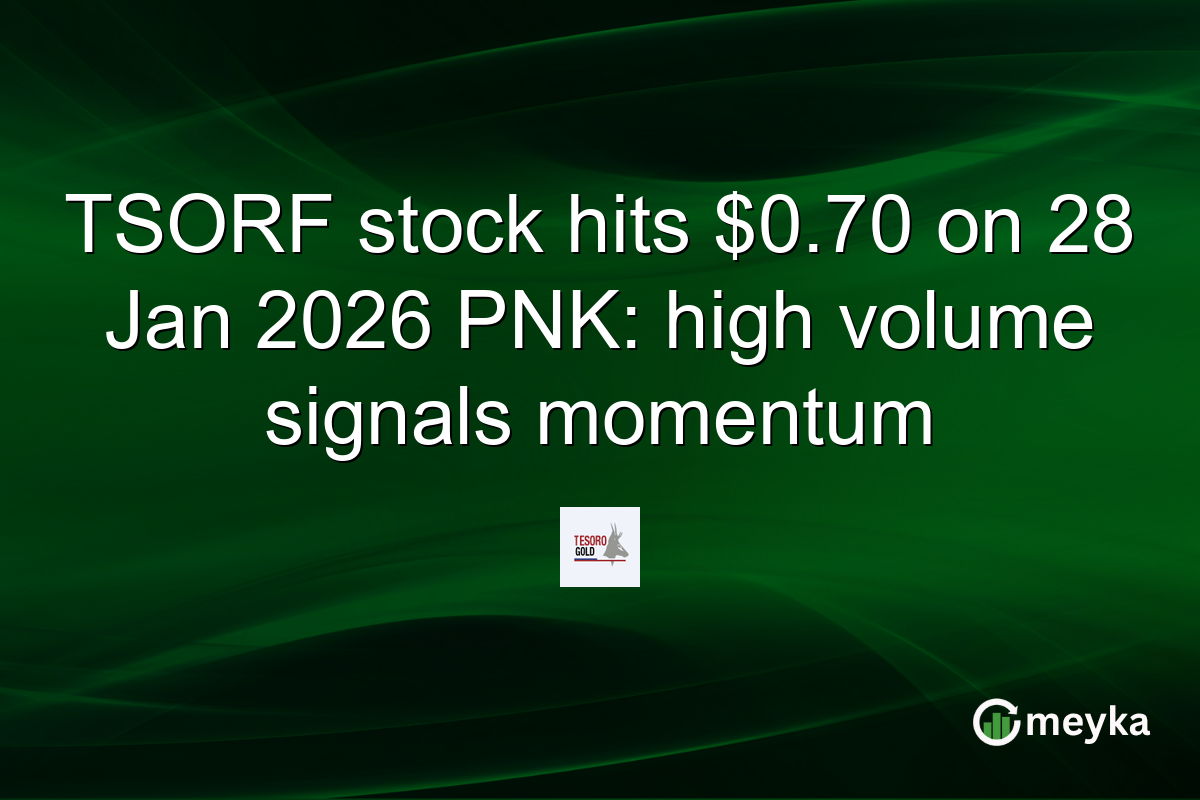 TSORF stock hits $0.70 on 28 Jan 2026 PNK: high volume signals momentum