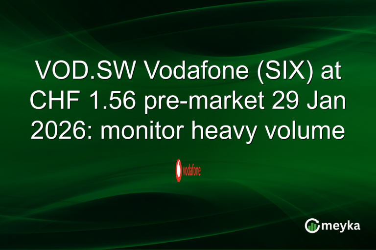 VOD.SW Vodafone (SIX) at CHF 1.56 pre-market 29 Jan 2026: monitor heavy volume
