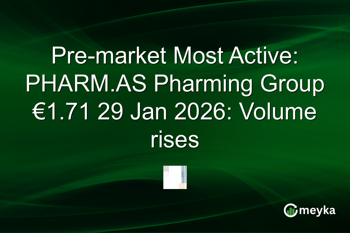 Pre-market Most Active: PHARM.AS Pharming Group €1.71 29 Jan 2026: Volume rises