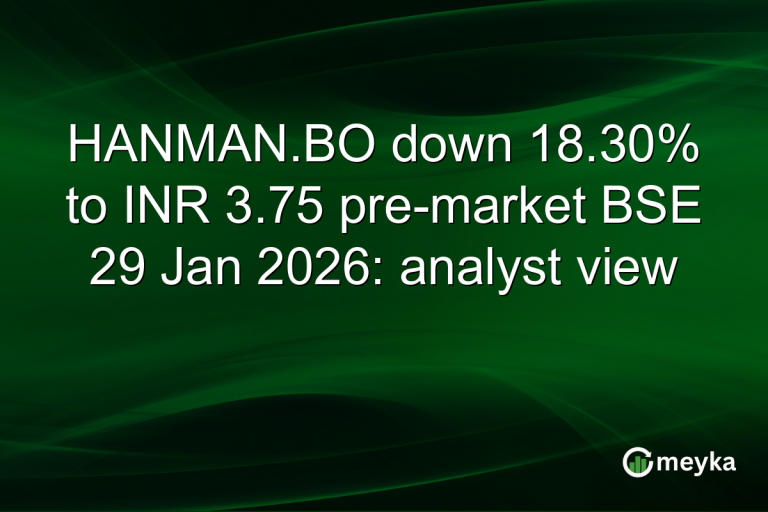 HANMAN.BO down 18.30% to INR 3.75 pre-market BSE 29 Jan 2026: analyst view