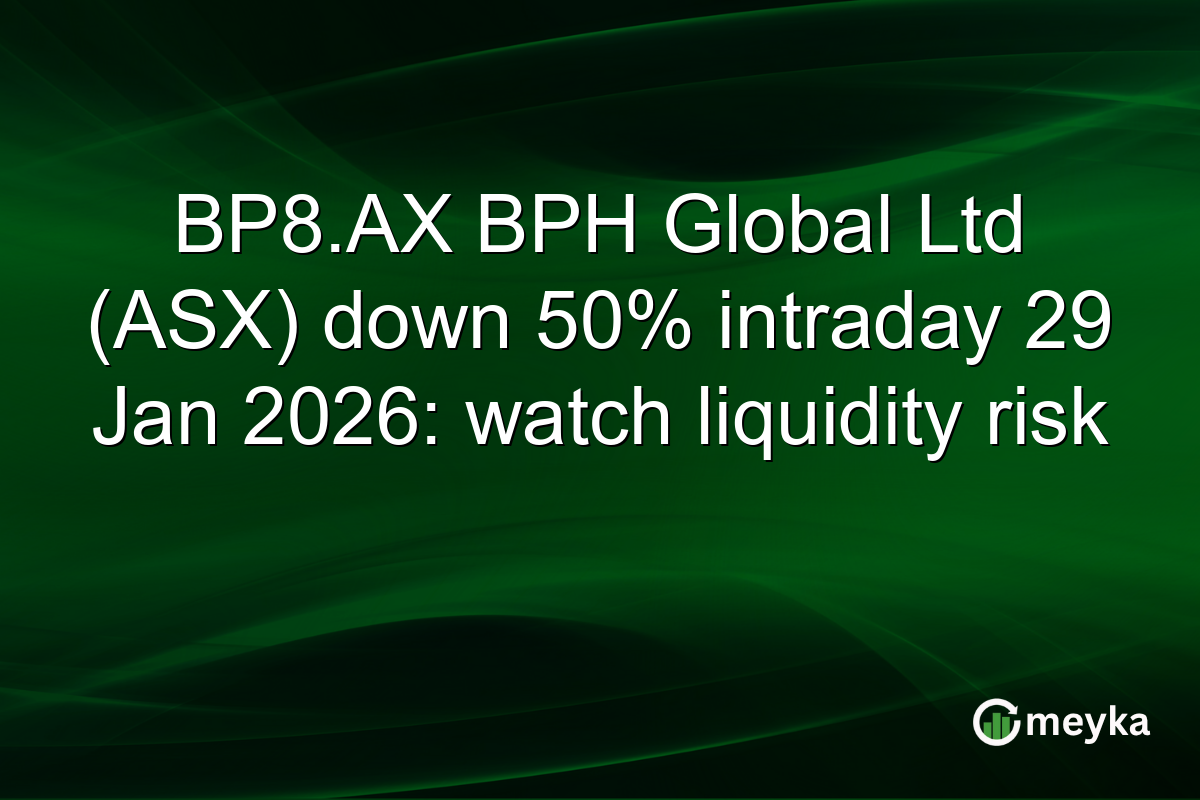 BP8.AX BPH Global Ltd (ASX) down 50% intraday 29 Jan 2026: watch liquidity risk