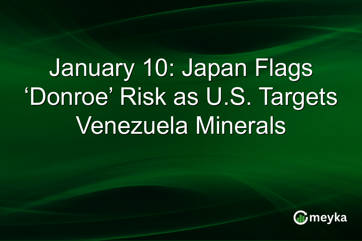 January 10: Japan Flags ‘Donroe’ Risk as U.S. Targets Venezuela Minerals