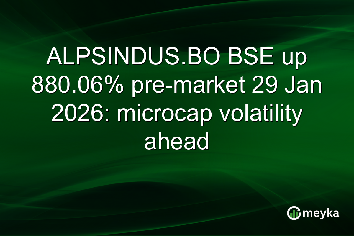 ALPSINDUS.BO BSE up 880.06% pre-market 29 Jan 2026: microcap volatility ahead