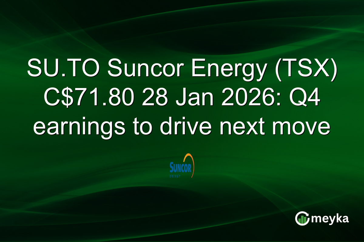 SU.TO Suncor Energy (TSX) C$71.80 28 Jan 2026: Q4 earnings to drive next move