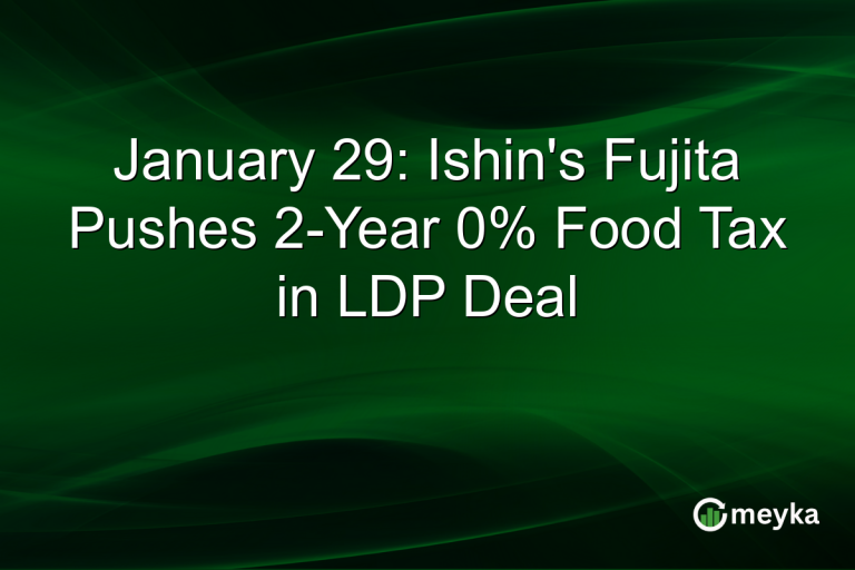 January 29: Ishin's Fujita Pushes 2-Year 0% Food Tax in LDP Deal