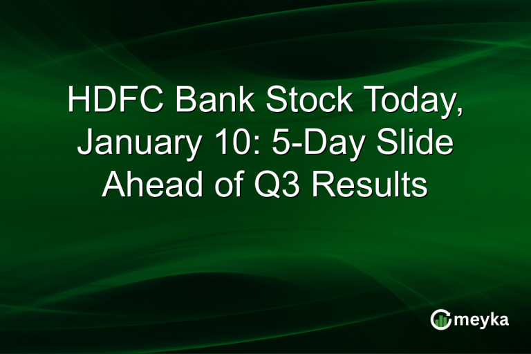 HDFC Bank Stock Today, January 10: 5-Day Slide Ahead of Q3 Results