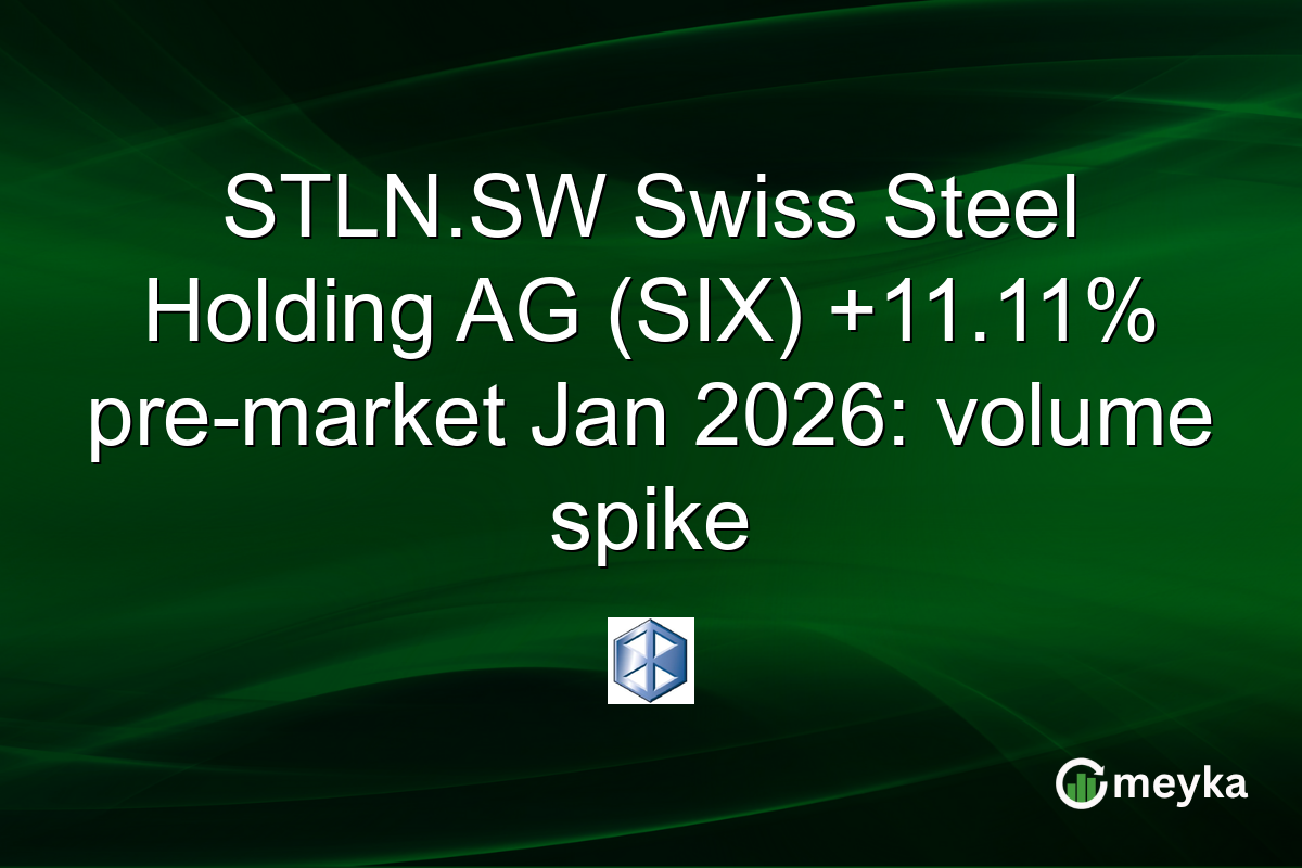 STLN.SW Swiss Steel Holding AG (SIX) +11.11% pre-market Jan 2026: volume spike