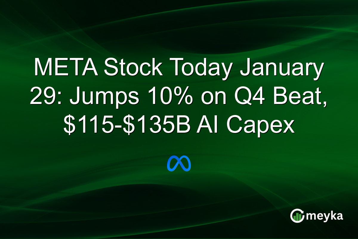 META Stock Today January 29: Jumps 10% on Q4 Beat, $115-$135B AI Capex