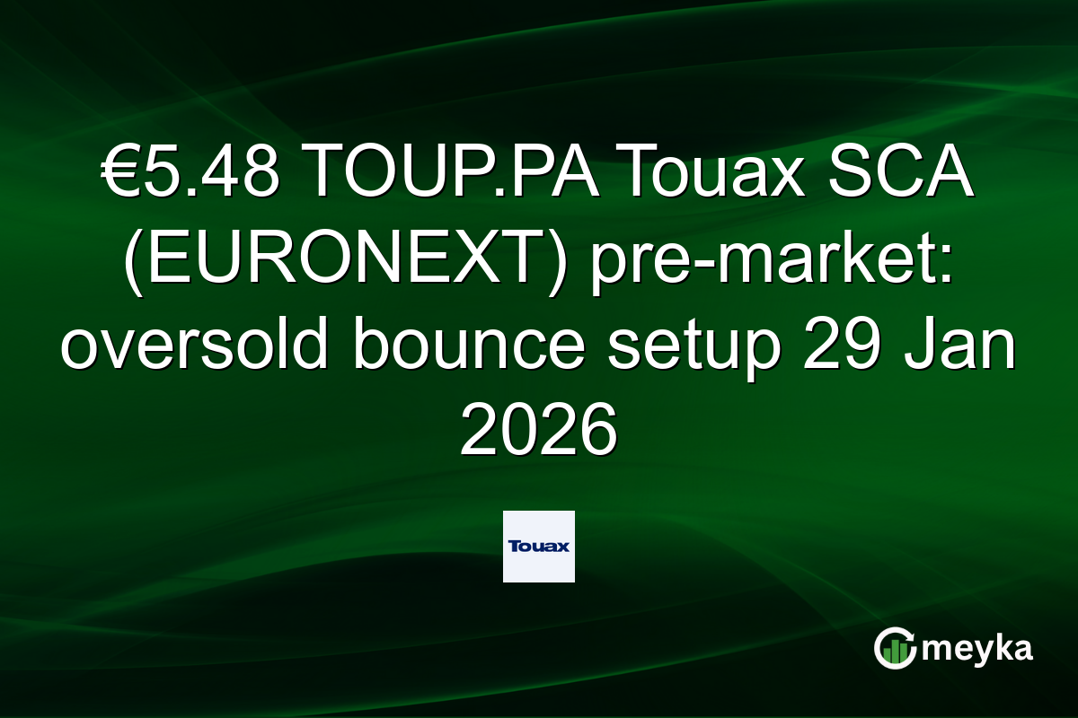 €5.48 TOUP.PA Touax SCA (EURONEXT) pre-market: oversold bounce setup 29 Jan 2026