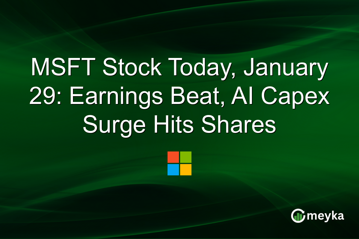 MSFT Stock Today, January 29: Earnings Beat, AI Capex Surge Hits Shares