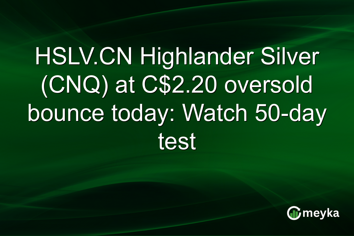 HSLV.CN Highlander Silver (CNQ) at C$2.20 oversold bounce today: Watch 50-day test