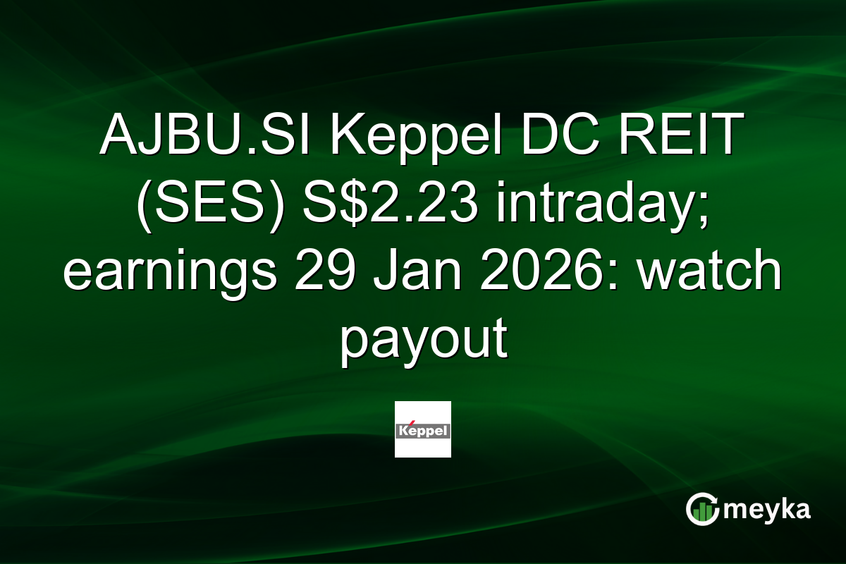 AJBU.SI Keppel DC REIT (SES) S$2.23 intraday; earnings 29 Jan 2026: watch payout