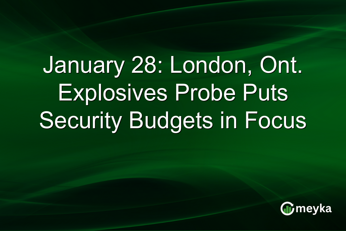 January 28: London, Ont. Explosives Probe Puts Security Budgets in Focus