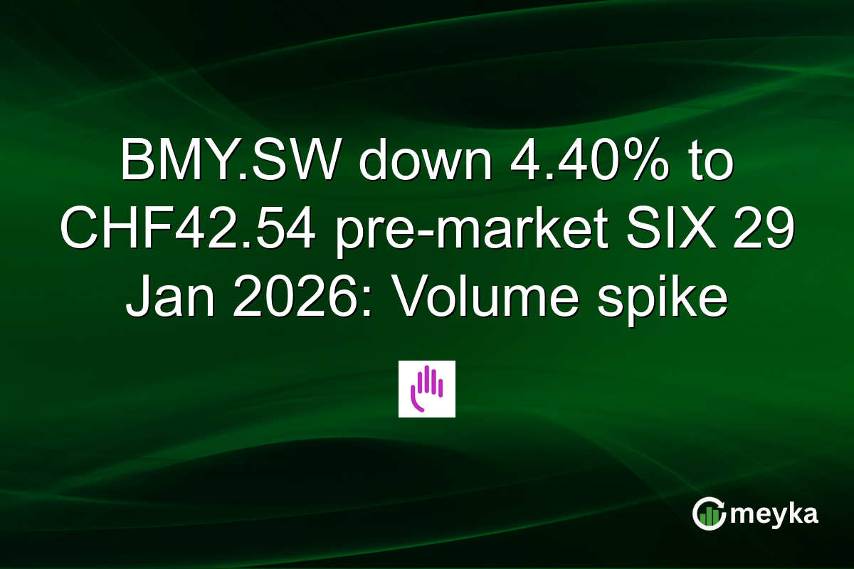 BMY.SW down 4.40% to CHF42.54 pre-market SIX 29 Jan 2026: Volume spike