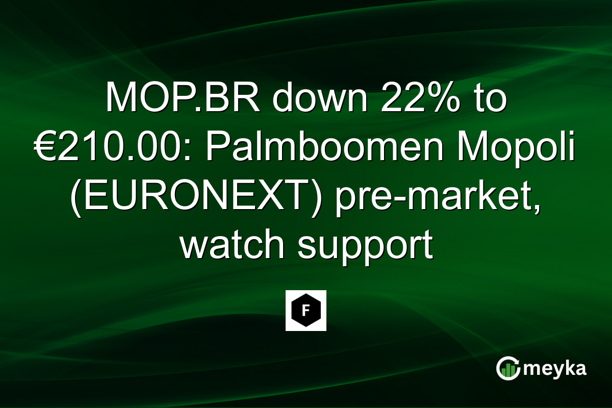 MOP.BR down 22% to €210.00: Palmboomen Mopoli (EURONEXT) pre-market, watch support