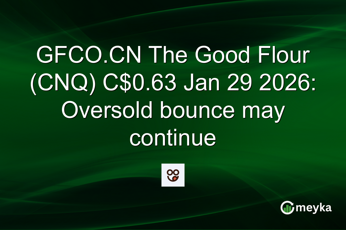 GFCO.CN The Good Flour (CNQ) C$0.63 Jan 29 2026: Oversold bounce may continue